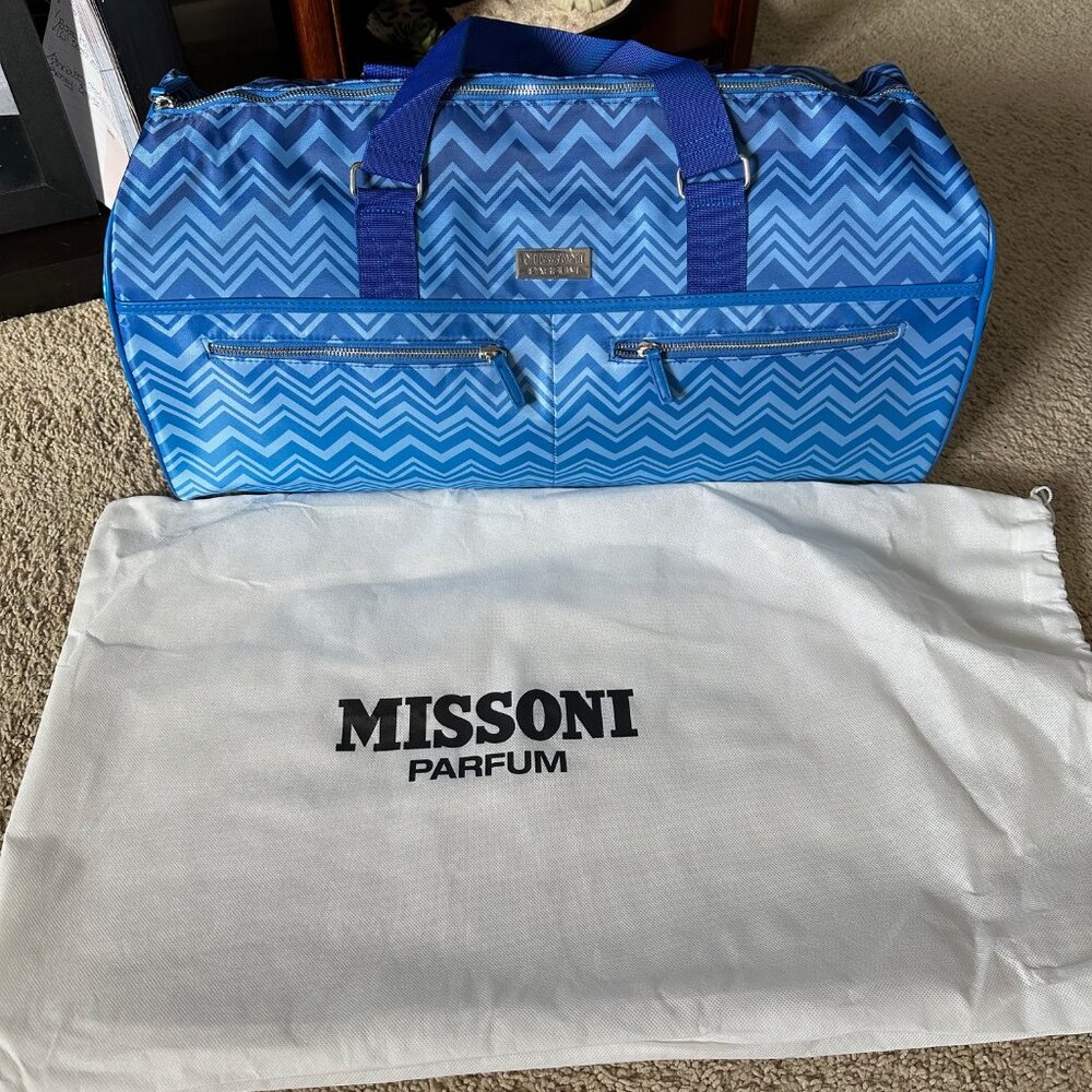Missoni Parfums Missoni Blue Chevron Weekend Duffle Bag - NWOT